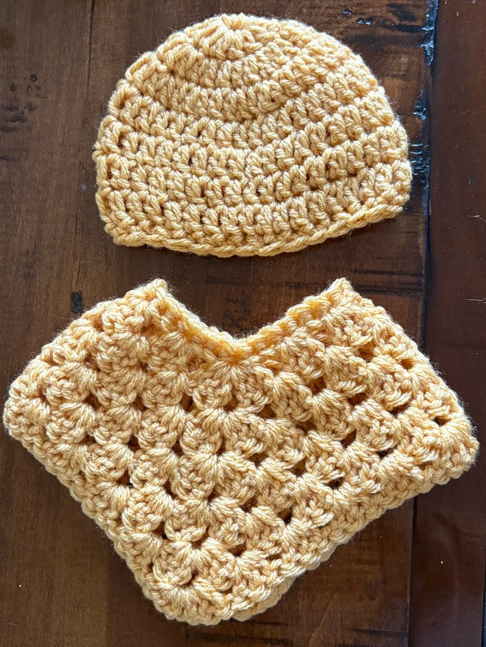 Handmade yellow crochet